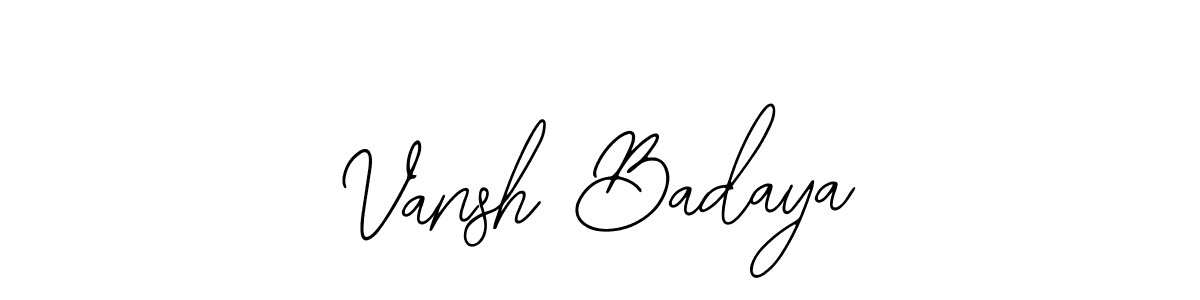 Use a signature maker to create a handwritten signature online. With this signature software, you can design (Bearetta-2O07w) your own signature for name Vansh Badaya. Vansh Badaya signature style 12 images and pictures png