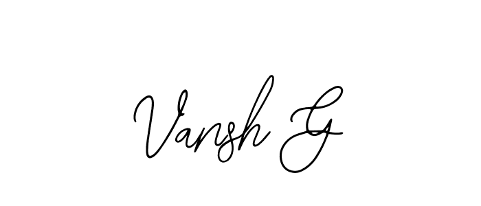 Also You can easily find your signature by using the search form. We will create Vansh G name handwritten signature images for you free of cost using Bearetta-2O07w sign style. Vansh G signature style 12 images and pictures png