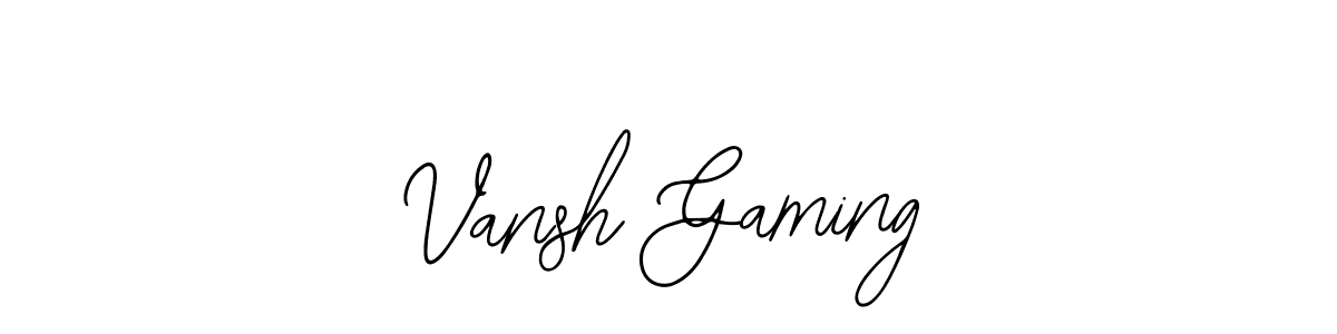Also You can easily find your signature by using the search form. We will create Vansh Gaming name handwritten signature images for you free of cost using Bearetta-2O07w sign style. Vansh Gaming signature style 12 images and pictures png
