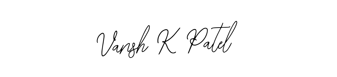 How to Draw Vansh K Patel signature style? Bearetta-2O07w is a latest design signature styles for name Vansh K Patel. Vansh K Patel signature style 12 images and pictures png