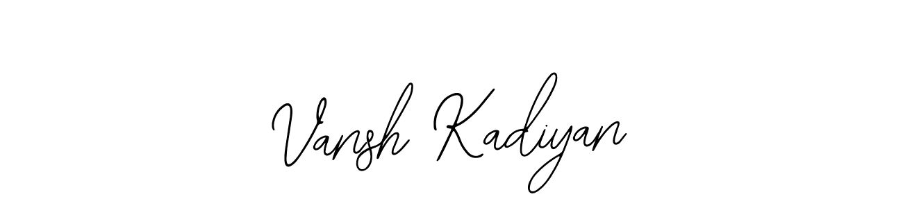 Also You can easily find your signature by using the search form. We will create Vansh Kadiyan name handwritten signature images for you free of cost using Bearetta-2O07w sign style. Vansh Kadiyan signature style 12 images and pictures png