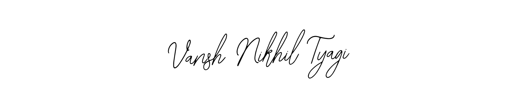 Use a signature maker to create a handwritten signature online. With this signature software, you can design (Bearetta-2O07w) your own signature for name Vansh Nikhil Tyagi. Vansh Nikhil Tyagi signature style 12 images and pictures png