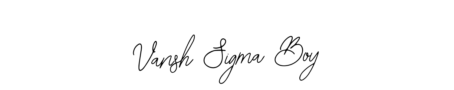 The best way (Bearetta-2O07w) to make a short signature is to pick only two or three words in your name. The name Vansh Sigma Boy include a total of six letters. For converting this name. Vansh Sigma Boy signature style 12 images and pictures png