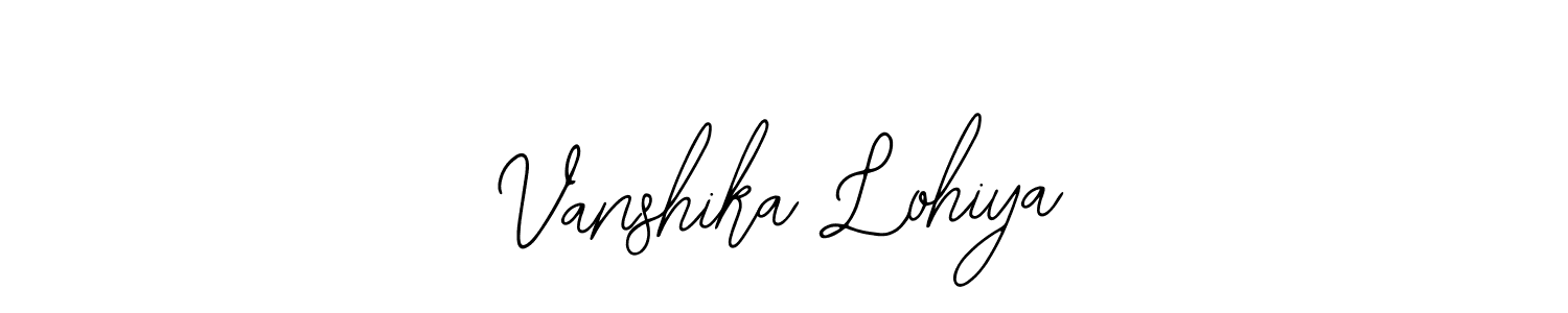 You should practise on your own different ways (Bearetta-2O07w) to write your name (Vanshika Lohiya) in signature. don't let someone else do it for you. Vanshika Lohiya signature style 12 images and pictures png