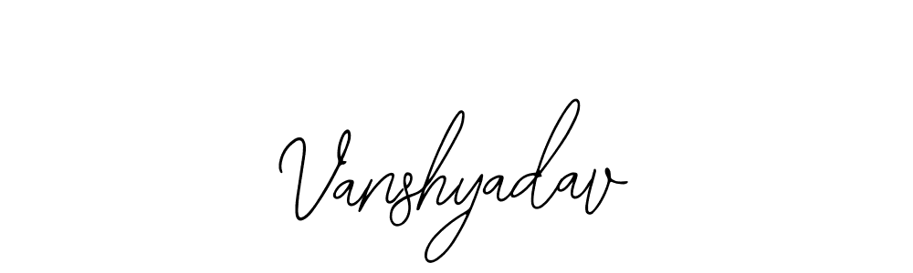 Use a signature maker to create a handwritten signature online. With this signature software, you can design (Bearetta-2O07w) your own signature for name Vanshyadav. Vanshyadav signature style 12 images and pictures png