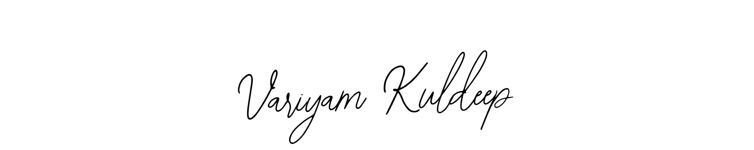 The best way (Bearetta-2O07w) to make a short signature is to pick only two or three words in your name. The name Variyam Kuldeep include a total of six letters. For converting this name. Variyam Kuldeep signature style 12 images and pictures png