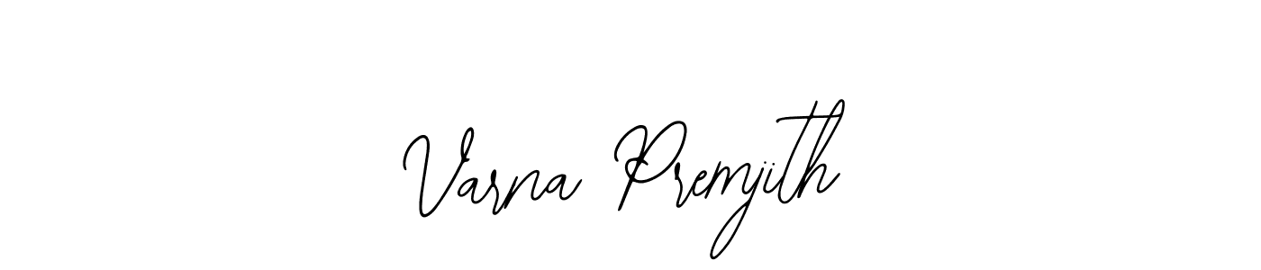 How to make Varna Premjith name signature. Use Bearetta-2O07w style for creating short signs online. This is the latest handwritten sign. Varna Premjith signature style 12 images and pictures png