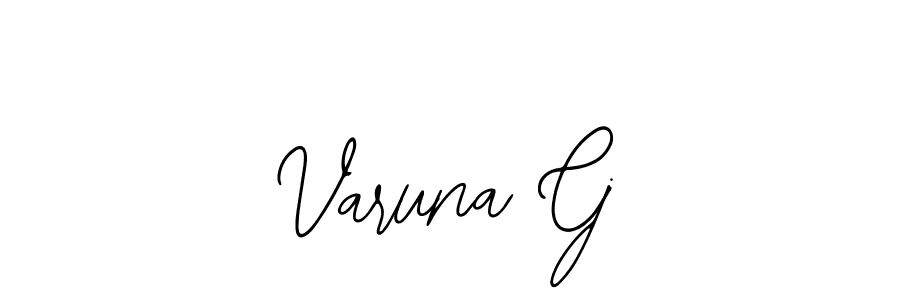 How to make Varuna Cj name signature. Use Bearetta-2O07w style for creating short signs online. This is the latest handwritten sign. Varuna Cj signature style 12 images and pictures png