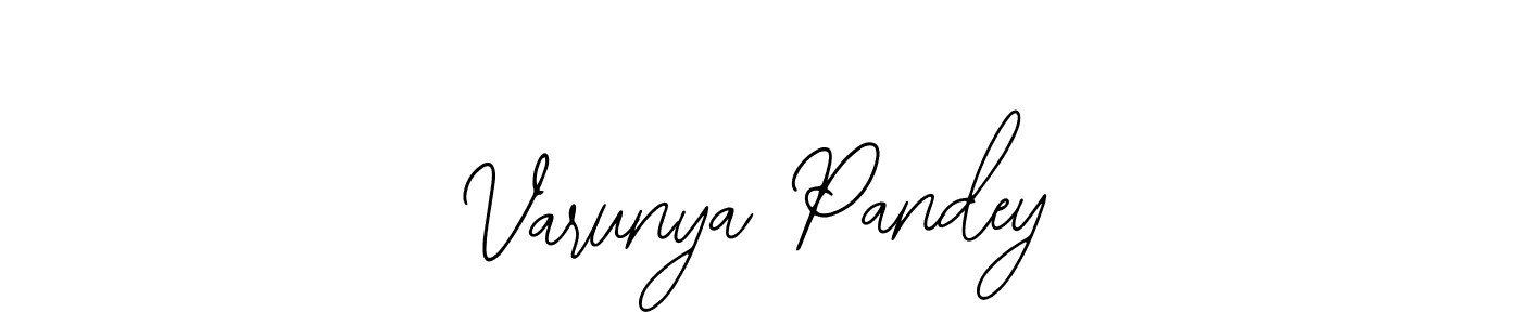 You should practise on your own different ways (Bearetta-2O07w) to write your name (Varunya Pandey) in signature. don't let someone else do it for you. Varunya Pandey signature style 12 images and pictures png