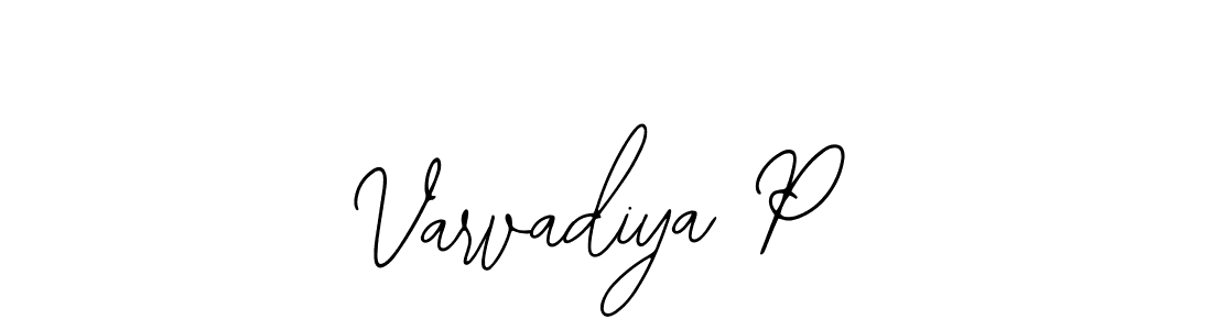 The best way (Bearetta-2O07w) to make a short signature is to pick only two or three words in your name. The name Varvadiya P include a total of six letters. For converting this name. Varvadiya P signature style 12 images and pictures png