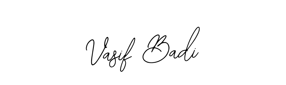 How to make Vasif Badi name signature. Use Bearetta-2O07w style for creating short signs online. This is the latest handwritten sign. Vasif Badi signature style 12 images and pictures png