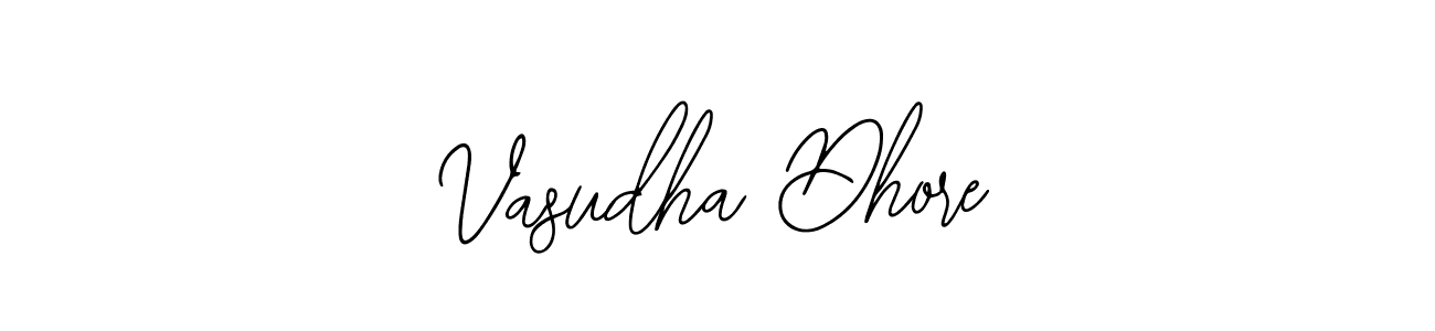 How to make Vasudha Dhore name signature. Use Bearetta-2O07w style for creating short signs online. This is the latest handwritten sign. Vasudha Dhore signature style 12 images and pictures png
