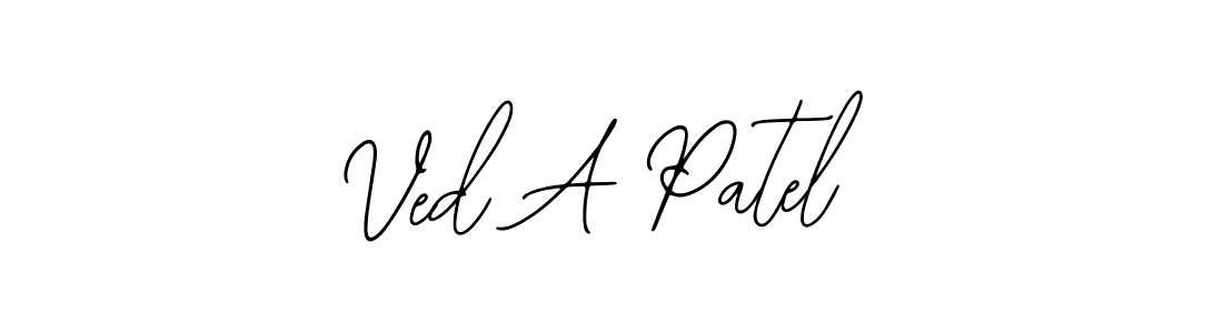 if you are searching for the best signature style for your name Ved A Patel. so please give up your signature search. here we have designed multiple signature styles  using Bearetta-2O07w. Ved A Patel signature style 12 images and pictures png