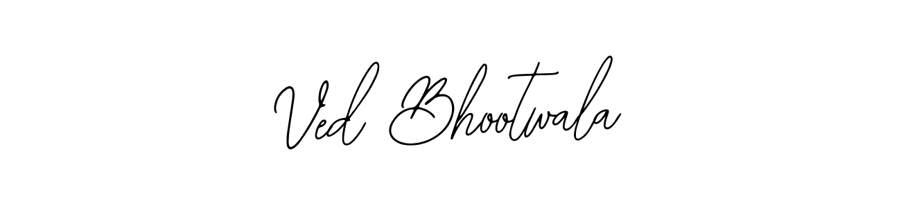 How to make Ved Bhootwala name signature. Use Bearetta-2O07w style for creating short signs online. This is the latest handwritten sign. Ved Bhootwala signature style 12 images and pictures png