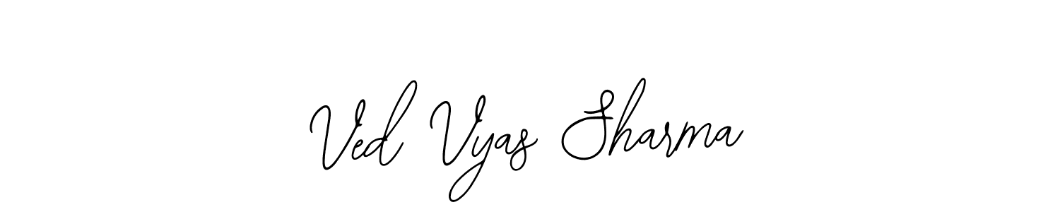 This is the best signature style for the Ved Vyas Sharma name. Also you like these signature font (Bearetta-2O07w). Mix name signature. Ved Vyas Sharma signature style 12 images and pictures png