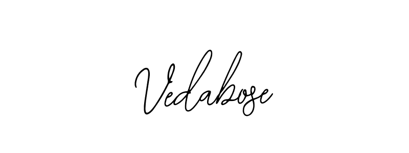 How to make Vedabose name signature. Use Bearetta-2O07w style for creating short signs online. This is the latest handwritten sign. Vedabose signature style 12 images and pictures png