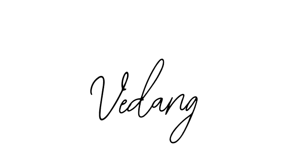 Design your own signature with our free online signature maker. With this signature software, you can create a handwritten (Bearetta-2O07w) signature for name Vedang. Vedang signature style 12 images and pictures png