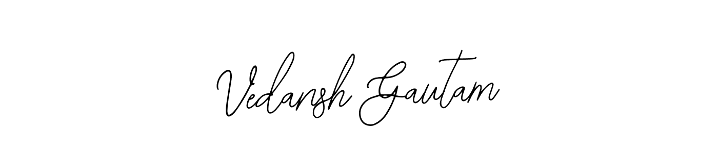 if you are searching for the best signature style for your name Vedansh Gautam. so please give up your signature search. here we have designed multiple signature styles  using Bearetta-2O07w. Vedansh Gautam signature style 12 images and pictures png