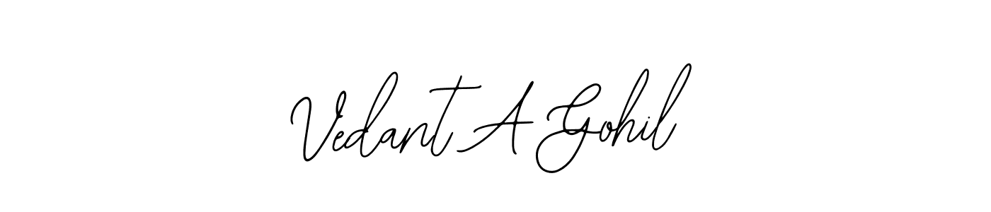 How to make Vedant A Gohil name signature. Use Bearetta-2O07w style for creating short signs online. This is the latest handwritten sign. Vedant A Gohil signature style 12 images and pictures png