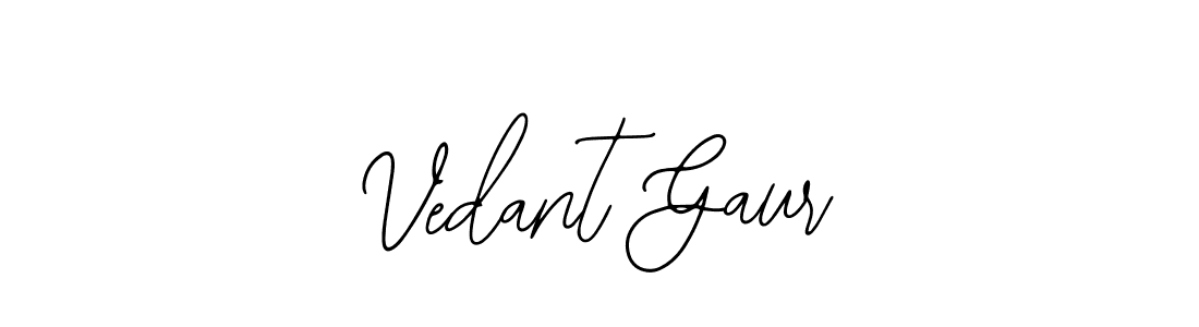You should practise on your own different ways (Bearetta-2O07w) to write your name (Vedant Gaur) in signature. don't let someone else do it for you. Vedant Gaur signature style 12 images and pictures png
