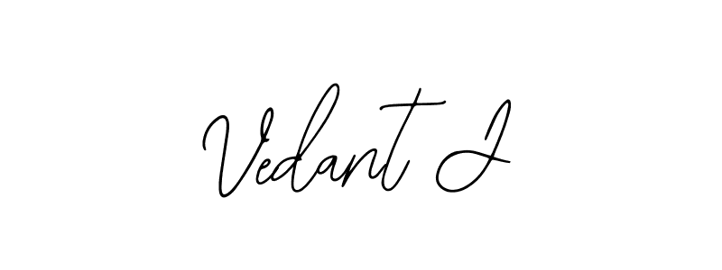 You should practise on your own different ways (Bearetta-2O07w) to write your name (Vedant J) in signature. don't let someone else do it for you. Vedant J signature style 12 images and pictures png