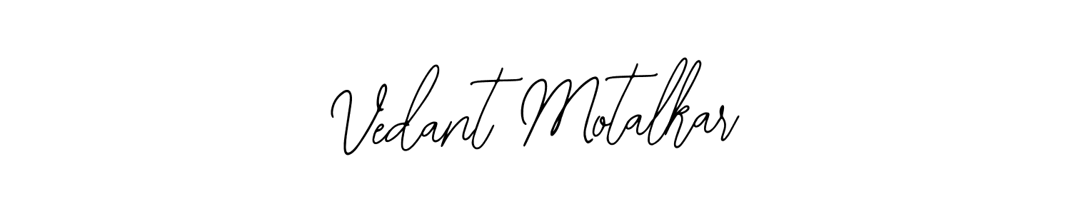How to make Vedant Motalkar name signature. Use Bearetta-2O07w style for creating short signs online. This is the latest handwritten sign. Vedant Motalkar signature style 12 images and pictures png