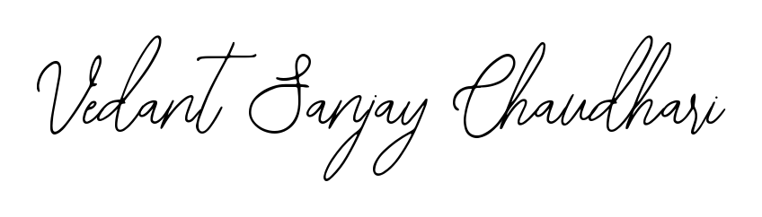 Create your official email sign-off with Vedant Sanjay Chaudhari name in Bearetta-2O07w style. Crisp, clean, and perfectly legible across all screens. Vedant Sanjay Chaudhari signature style 12 images and pictures png