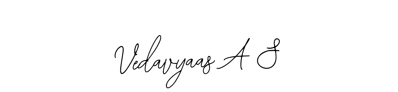 You can use this online signature creator to create a handwritten signature for the name Vedavyaas A S. This is the best online autograph maker. Vedavyaas A S signature style 12 images and pictures png