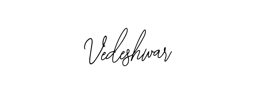 How to make Vedeshwar name signature. Use Bearetta-2O07w style for creating short signs online. This is the latest handwritten sign. Vedeshwar signature style 12 images and pictures png