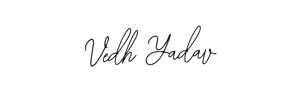 How to make Vedh Yadav name signature. Use Bearetta-2O07w style for creating short signs online. This is the latest handwritten sign. Vedh Yadav signature style 12 images and pictures png