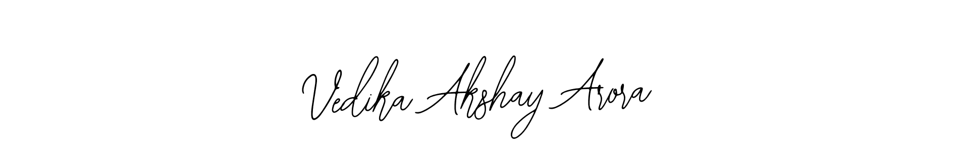 This is the best signature style for the Vedika Akshay Arora name. Also you like these signature font (Bearetta-2O07w). Mix name signature. Vedika Akshay Arora signature style 12 images and pictures png