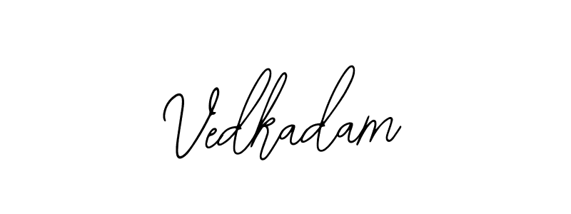 How to make Vedkadam name signature. Use Bearetta-2O07w style for creating short signs online. This is the latest handwritten sign. Vedkadam signature style 12 images and pictures png