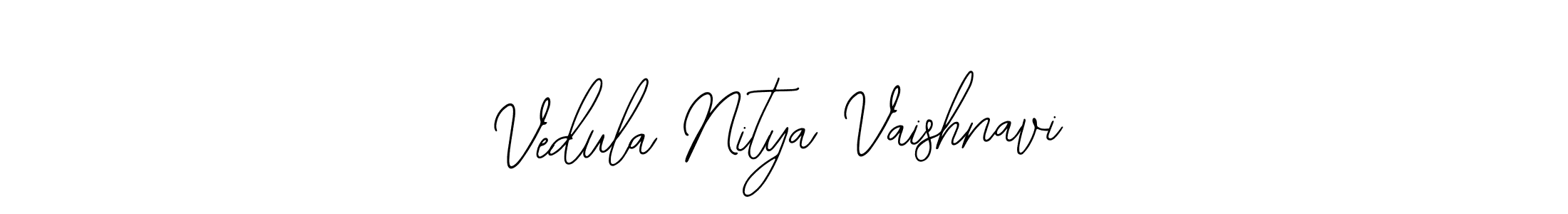 Also You can easily find your signature by using the search form. We will create Vedula Nitya Vaishnavi name handwritten signature images for you free of cost using Bearetta-2O07w sign style. Vedula Nitya Vaishnavi signature style 12 images and pictures png
