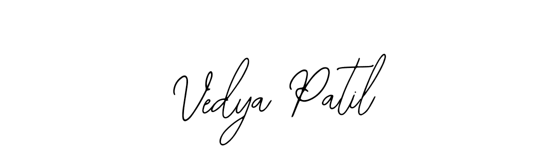 You should practise on your own different ways (Bearetta-2O07w) to write your name (Vedya Patil) in signature. don't let someone else do it for you. Vedya Patil signature style 12 images and pictures png