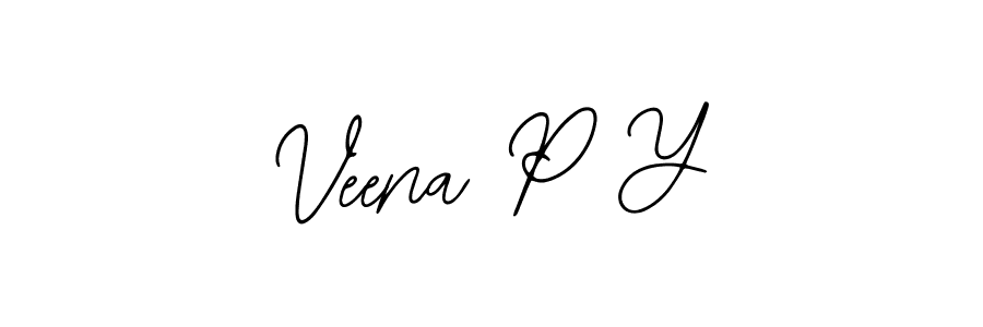 Use a signature maker to create a handwritten signature online. With this signature software, you can design (Bearetta-2O07w) your own signature for name Veena P Y. Veena P Y signature style 12 images and pictures png