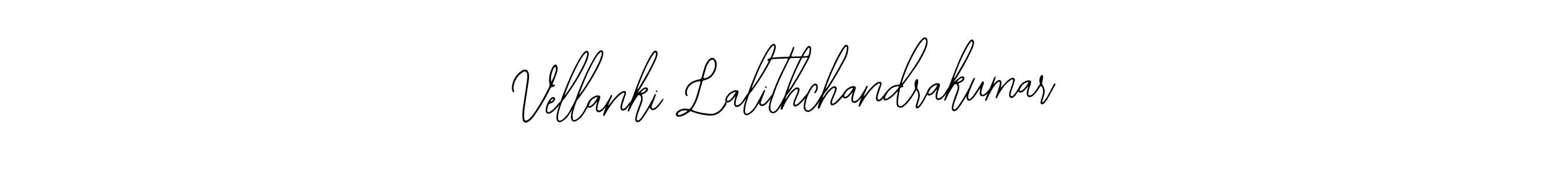 The best way (Bearetta-2O07w) to make a short signature is to pick only two or three words in your name. The name Vellanki Lalithchandrakumar include a total of six letters. For converting this name. Vellanki Lalithchandrakumar signature style 12 images and pictures png
