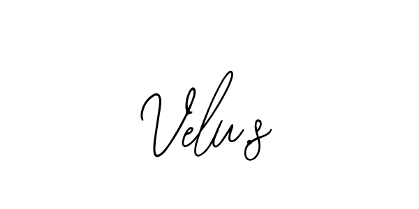 How to make Velu.s name signature. Use Bearetta-2O07w style for creating short signs online. This is the latest handwritten sign. Velu.s signature style 12 images and pictures png