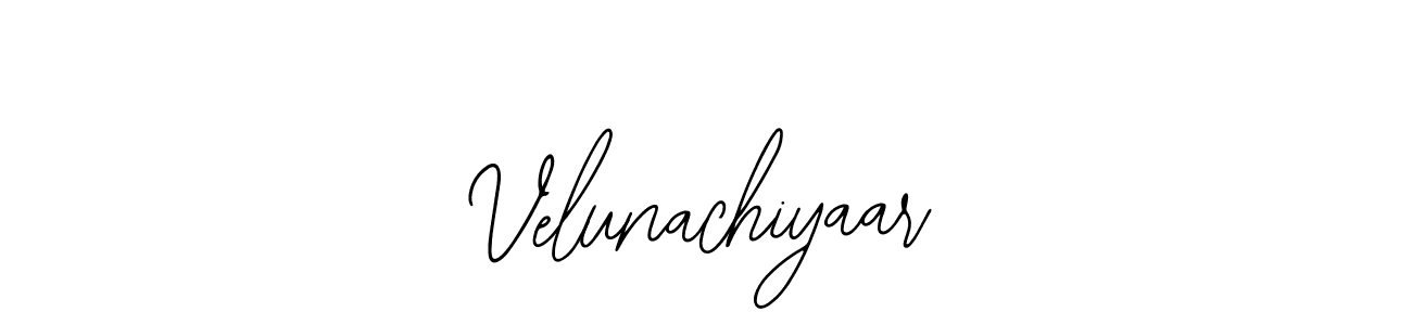 How to make Velunachiyaar name signature. Use Bearetta-2O07w style for creating short signs online. This is the latest handwritten sign. Velunachiyaar signature style 12 images and pictures png
