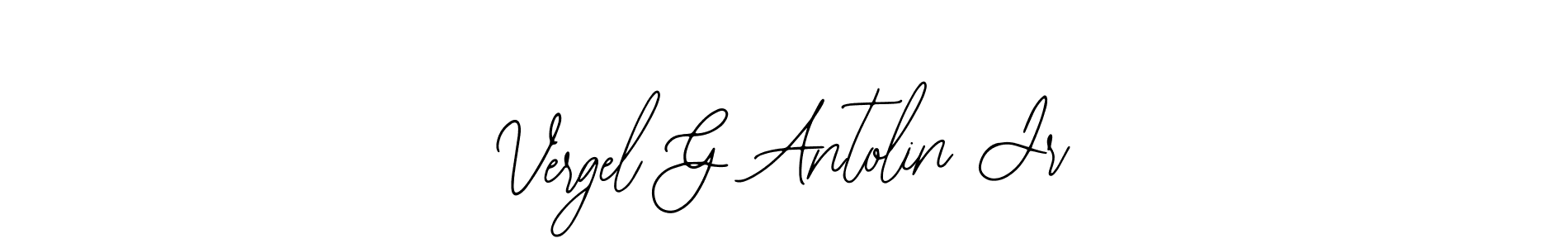 Use a signature maker to create a handwritten signature online. With this signature software, you can design (Bearetta-2O07w) your own signature for name Vergel G Antolin Jr. Vergel G Antolin Jr signature style 12 images and pictures png