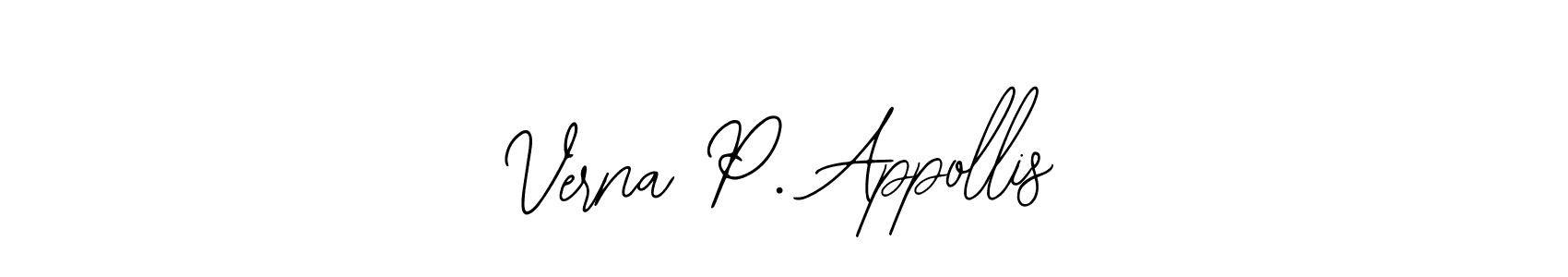 The best way (Bearetta-2O07w) to make a short signature is to pick only two or three words in your name. The name Verna P. Appollis include a total of six letters. For converting this name. Verna P. Appollis signature style 12 images and pictures png