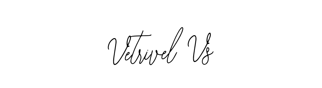 How to make Vetrivel Vs name signature. Use Bearetta-2O07w style for creating short signs online. This is the latest handwritten sign. Vetrivel Vs signature style 12 images and pictures png