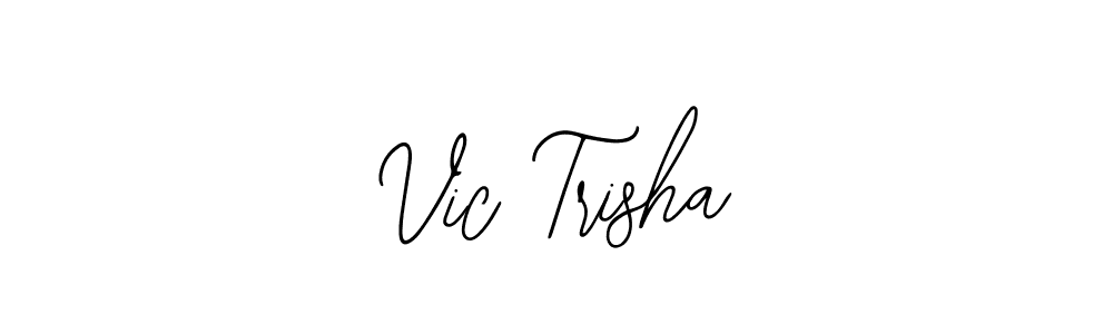 Use a signature maker to create a handwritten signature online. With this signature software, you can design (Bearetta-2O07w) your own signature for name Vic Trisha. Vic Trisha signature style 12 images and pictures png