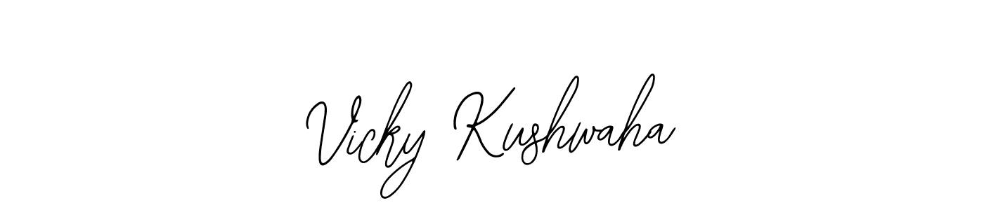 Use a signature maker to create a handwritten signature online. With this signature software, you can design (Bearetta-2O07w) your own signature for name Vicky Kushwaha. Vicky Kushwaha signature style 12 images and pictures png