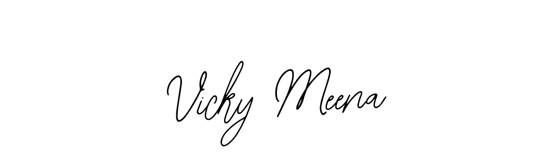 if you are searching for the best signature style for your name Vicky Meena. so please give up your signature search. here we have designed multiple signature styles  using Bearetta-2O07w. Vicky Meena signature style 12 images and pictures png