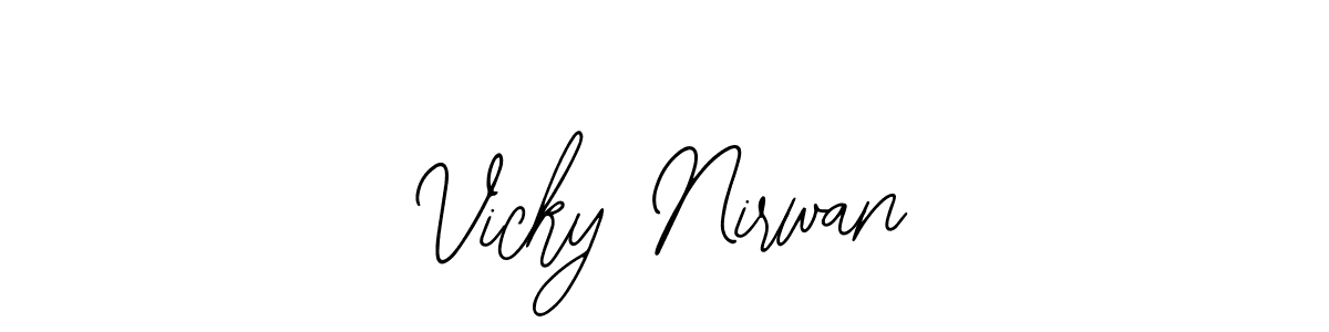 Bearetta-2O07w is a professional signature style that is perfect for those who want to add a touch of class to their signature. It is also a great choice for those who want to make their signature more unique. Get Vicky Nirwan name to fancy signature for free. Vicky Nirwan signature style 12 images and pictures png
