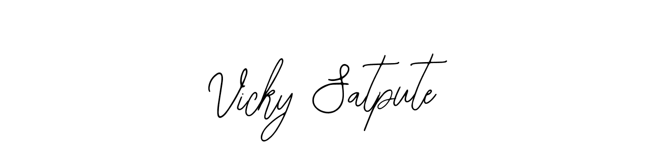 Bearetta-2O07w is a professional signature style that is perfect for those who want to add a touch of class to their signature. It is also a great choice for those who want to make their signature more unique. Get Vicky Satpute name to fancy signature for free. Vicky Satpute signature style 12 images and pictures png