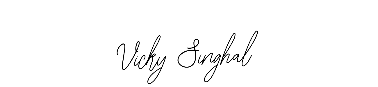 How to make Vicky Singhal name signature. Use Bearetta-2O07w style for creating short signs online. This is the latest handwritten sign. Vicky Singhal signature style 12 images and pictures png