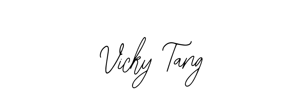 You should practise on your own different ways (Bearetta-2O07w) to write your name (Vicky Tang) in signature. don't let someone else do it for you. Vicky Tang signature style 12 images and pictures png