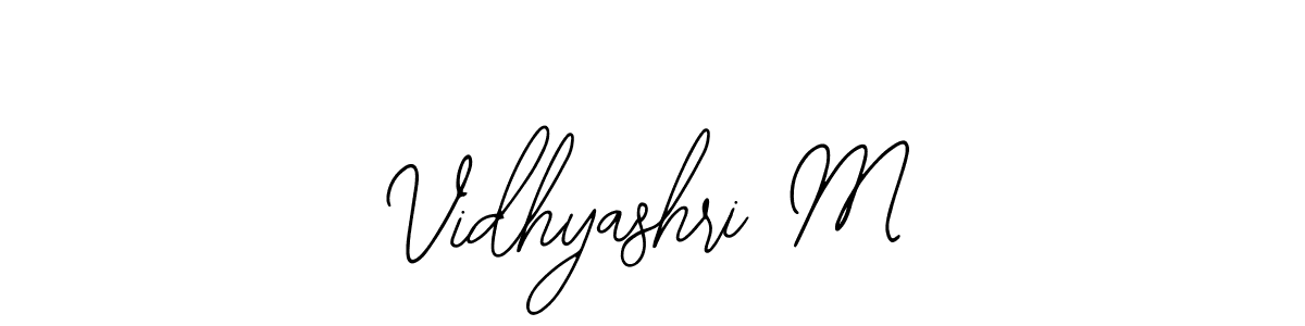 You should practise on your own different ways (Bearetta-2O07w) to write your name (Vidhyashri M) in signature. don't let someone else do it for you. Vidhyashri M signature style 12 images and pictures png