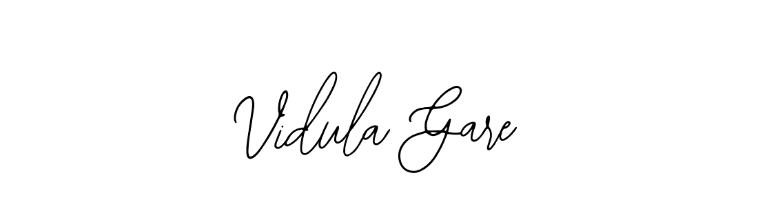 The best way (Bearetta-2O07w) to make a short signature is to pick only two or three words in your name. The name Vidula Gare include a total of six letters. For converting this name. Vidula Gare signature style 12 images and pictures png